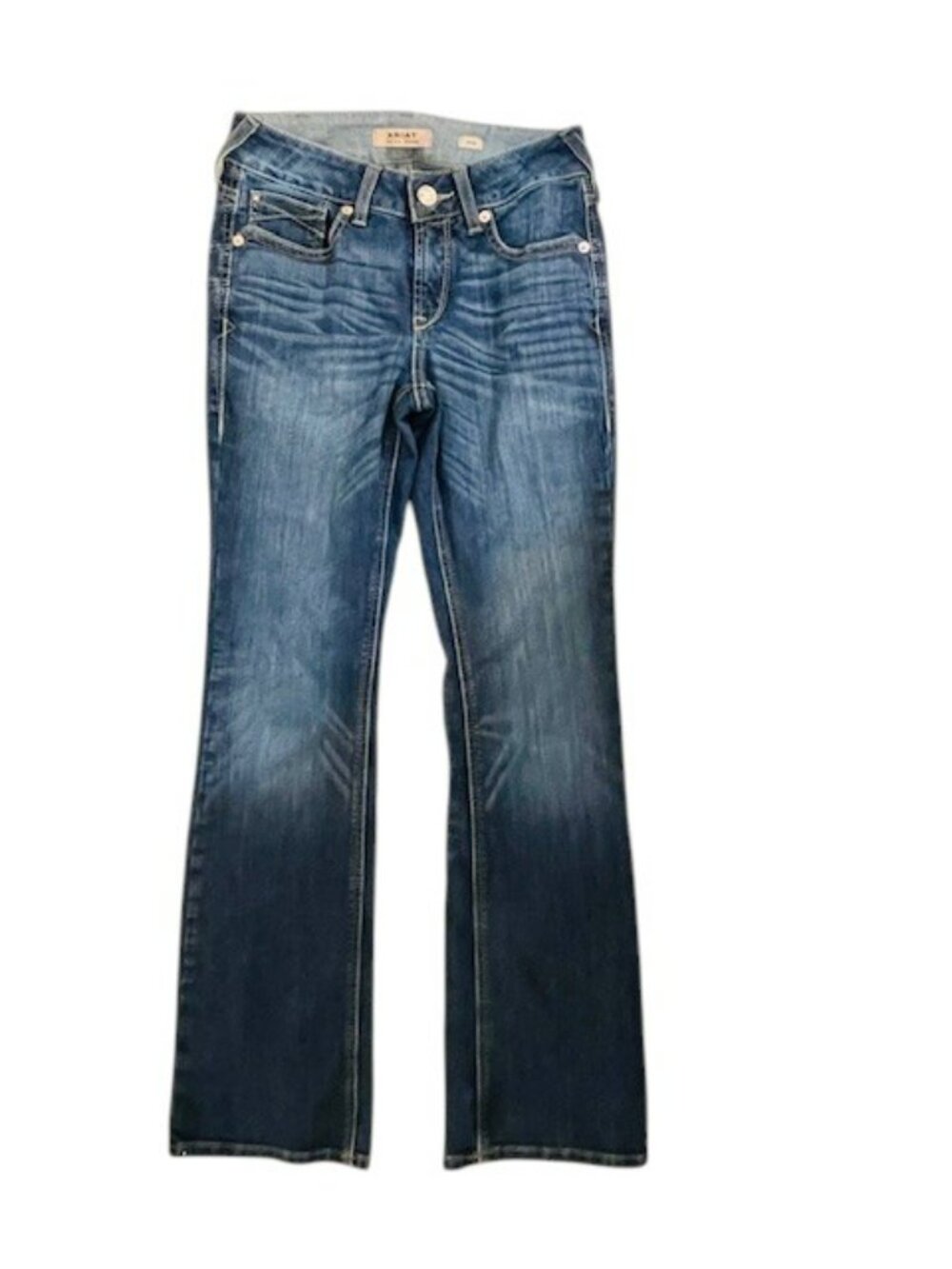 Ariat Rosa Boot Jeans Perfect Mid Rise Western Denim Stacking Riding 27 - Picture 3 of 9